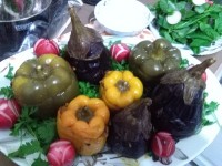 دلمه بادمجان و فلفل دلمه ای