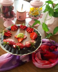 چیز کیک با شکلات تلخ