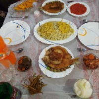 شوید پلو با ماهی سرخ کرده