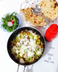املت قارچ و پنیر