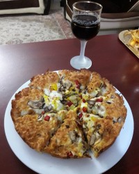 پیتزای مرغ و قارچ