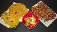 بامیه وگوشفیل وزولبیا