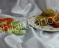 پلو سبزی قورمه با تزئین سالاد شیراز ماهی کوچولو (اینم سحری من)