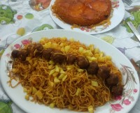 ماکارونی با گوشت قلقلی