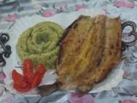 سبزی پلو با ماهی کبابی