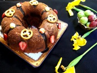 کیک زبرا با شکلات تخته ای