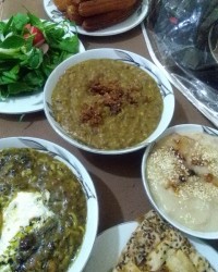 اش رشته، اش شله قلمکار ،حلیم و بامیه