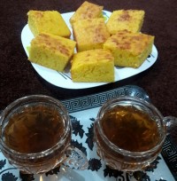 کیک ماست و زعفرون