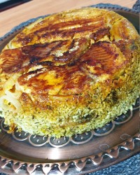 ته انداز ماهی با شوید پلو