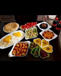 قیمه ، سوپ و سالاد ماکارونی