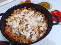 سحری پاستای مرغ و سبزیجات