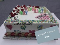 کیک با فیلینگ موز و گردو