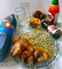 سبزی پلو با ماهی شیر و سس تمبر هندی