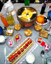 آخرین افطاری ١٣٩٩ (آش جو، شله زرد، ژله فانتزی، رولت)