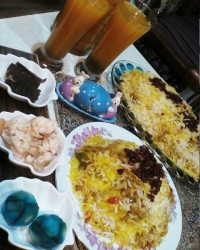 فلفل پلو با مرغ