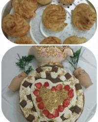 کیک شکلاتی گردویی و نون خامه ای برای اولین بار