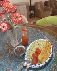 باقالی پلو با کباب تابه ای مرغ??