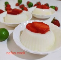 دسر شیر و نشاسته دو رنگ