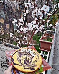 کیک ساده دو رنگ