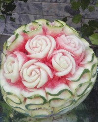 اولین حکاکی من روی هندوانه