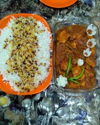 باسلام وارزوی سلامتی برای ??همه زرشک پلوبامرغ مجلسی