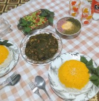 خورشت_قورمه_سبزی برنج_کته