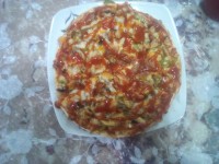 پیتزا مرغ و قارچ خودم پز