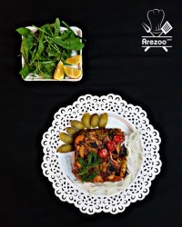 خوراک مرغ و سبزیجات