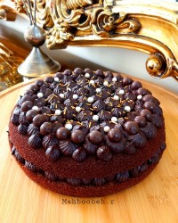 کیک کاکائویی با روگش گاناش