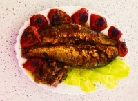 ماهی شکم پر در فر