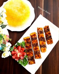 کباب تابه ای دو رنگ با دستور سمانه جوون..ممنووونم بانو⚘⚘