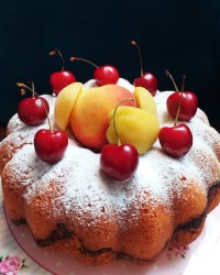 کیک شیر موز و گلاب