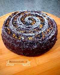 کیک کاکائویی با روکش گاناش فرم گرفته