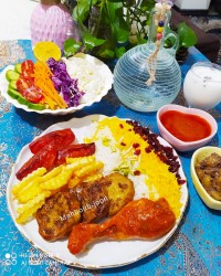 زرشک پلو با مرغ مجلسی