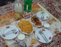 لوبیا پلو زعفرانی