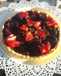 تارت شکلاتی با خمیر فندقی