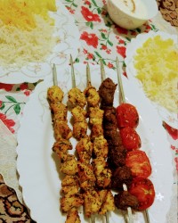 کباب مرغ و گوشت