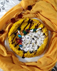 کیک یخچالی زعفرانی