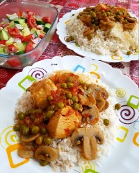 خوراک نخود و قارچ