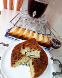 کیک کشمش و گردو با آرد نانوایی