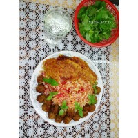 آلبالو پلو با کوفته قلقلی