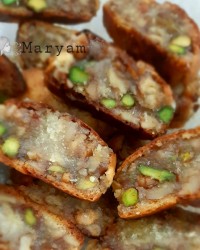 باقلوا رولی پسته و گردو با خمیر جادویی?