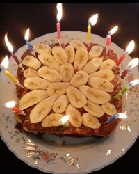 کیک زبرا تولدبا تزیین موز