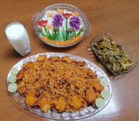 ماکارونی قرارپاپیونی مصی جون سالاد ترشی انبه