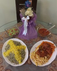 باقالی پلو ومرغ.....