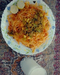 ماکارونی عمه پز با ترشی لیمو