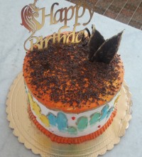 کیک روسی وانیل آلبالو برای تولد بابام.