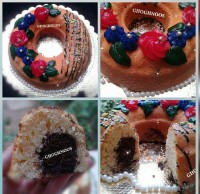 کیک دورنگ کشمشی کاپ کیک شکلاتی تلخ گردویی