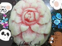 حکاکی هندوانه گل آفتاب گردان