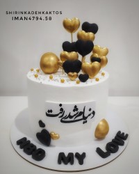 سفارش کیک تلفیقی باتم مشکی طلایی